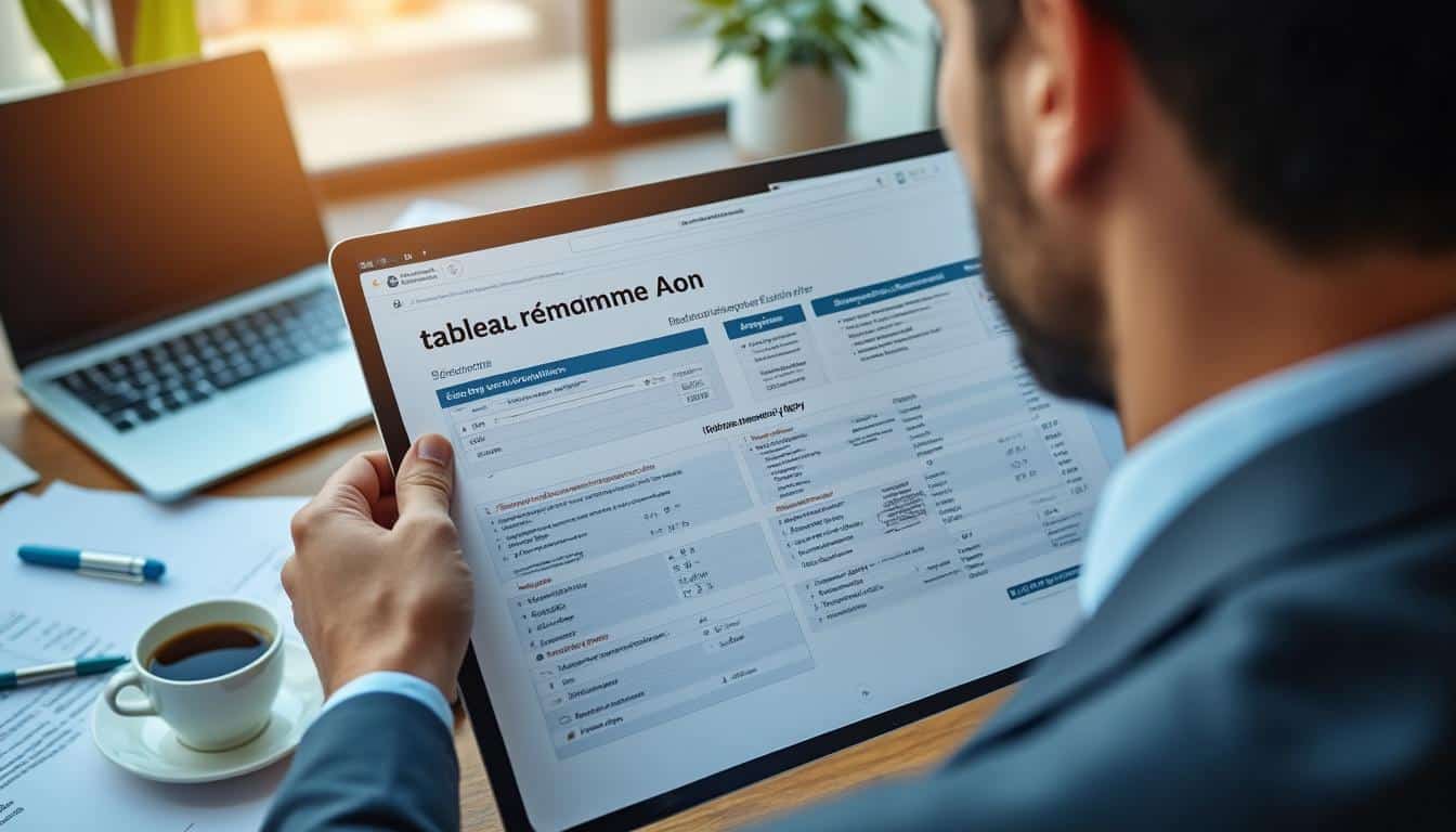Illustration: Comprendre le fonctionnement du tableau de remboursement chez Aon